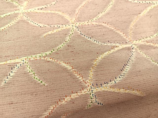 平和屋着物▽上質な紬 単衣 変わり七宝文様 正絹 逸品 BAAS8031yc