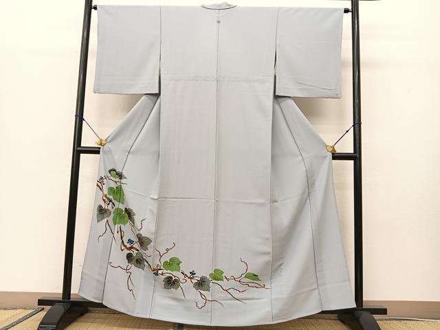 平和屋着物▽豪華色留袖 単衣 手描き 葡萄蔦の葉文 洗える最高級着物 <英>はなぶさ謹製 金彩 BAAS8035yc