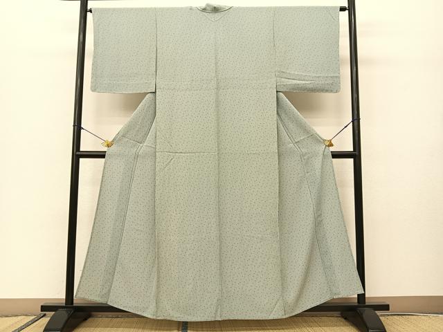 平和屋着物▽江戸小紋 単衣 竹縞 正絹 逸品 BAAS8050yc