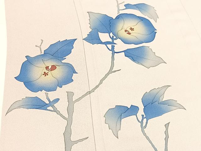 平和屋着物▽訪問着 単衣 作家物 枝花文 正絹 逸品 BAAS8061yc
