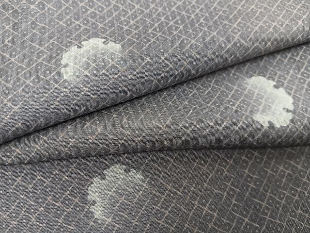 平和屋着物▽上質な小紋 単衣 雪輪丸文 正絹 逸品 BAAS8055yc