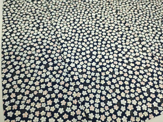 平和屋着物▽上質な小紋 単衣 舞花文 正絹 逸品 DAAQ4508az
