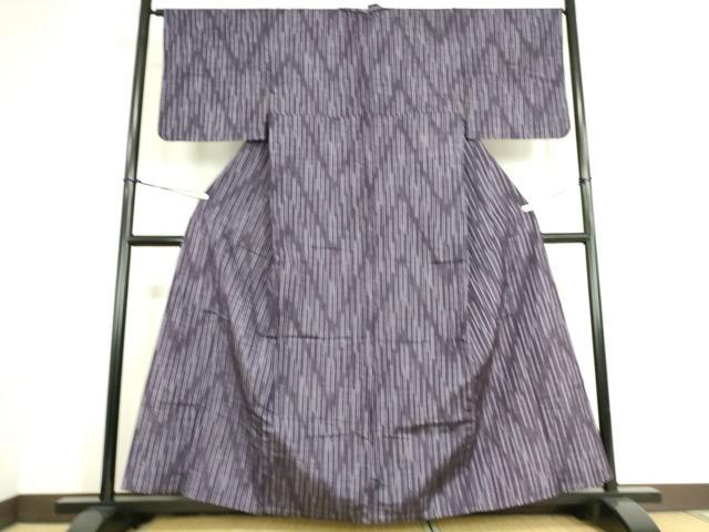 平和屋着物▽上質な紬 単衣 縞 正絹 逸品 DAAQ4510az
