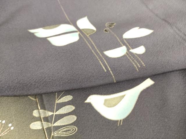 平和屋着物▽訪問着 単衣 花鳥文 暈し染め 金彩 正絹 逸品 DAAQ4509az