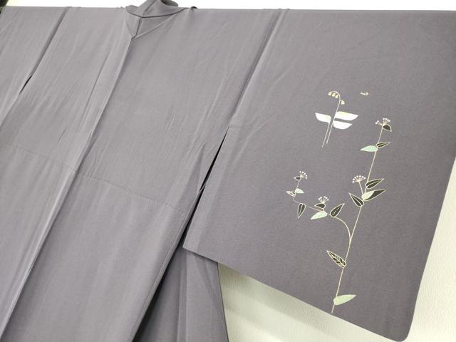 平和屋着物▽訪問着 単衣 花鳥文 暈し染め 金彩 正絹 逸品 DAAQ4509az