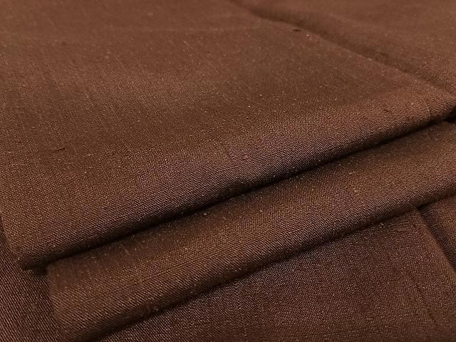 平和屋着物●上質な紬 色無地 葡萄茶色 正絹 逸品 AAAT9383np