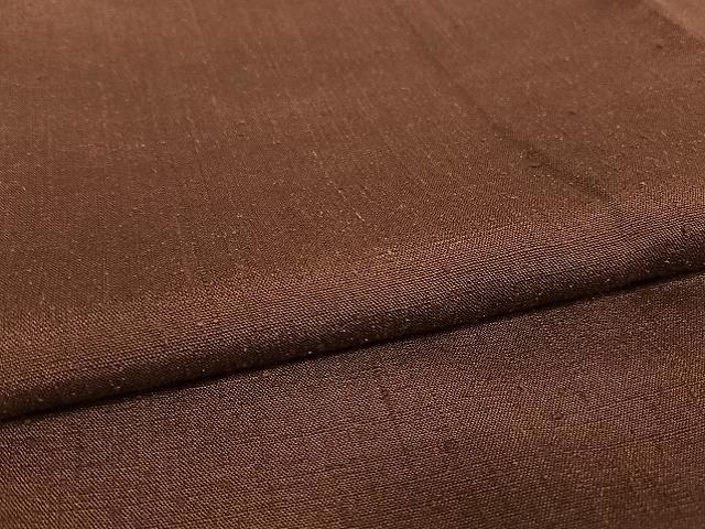 平和屋着物●上質な紬 色無地 葡萄茶色 正絹 逸品 AAAT9383np
