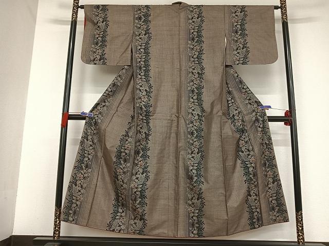 平和屋着物●本場大島紬 9マルキ 花蝶文 正絹 逸品 AAAT9396np