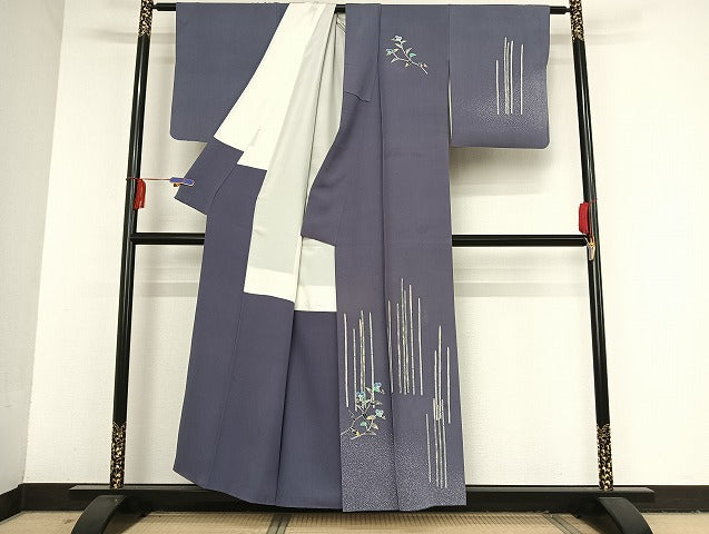 平和屋着物●人間国宝・羽田登喜男 訪問着 木賊 正絹 逸品 AAAT9448np