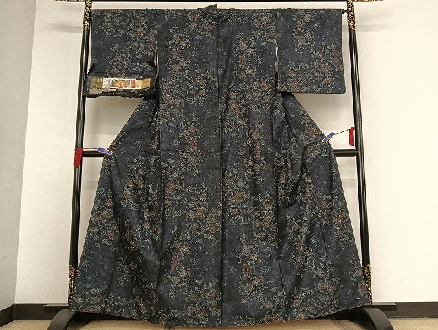 平和屋着物●都喜ヱ門 本場大島紬 泥染 彩華の魅惑 藤絹織物謹製 証紙付き 正絹 逸品 AAAT9446np