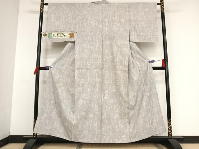 平和屋着物●本場結城紬 重要無形文化財 80亀甲 枝花文 奥順謹製 証紙付き 正絹 逸品 AAAT9442np