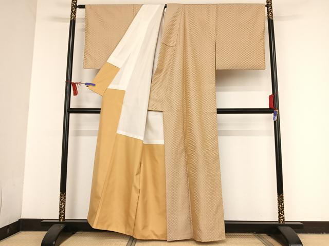 平和屋着物●山下八百子 本場黄八丈 紬 正絹 逸品 AAAT9443np
