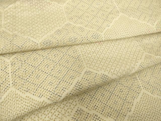 平和屋着物▽上質な紬 単衣 亀甲文 正絹 逸品 DAAS0079az