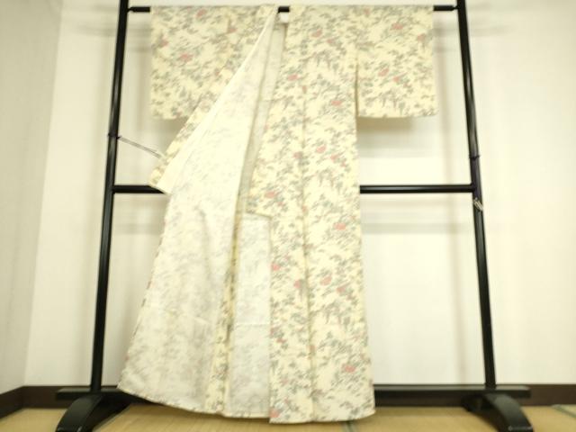 平和屋着物▽上質な小紋 単衣 吉祥花尽くし 正絹 逸品 DAAS0100az