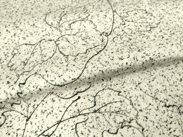 平和屋着物▽上質な小紋 単衣 たたき染め 葡萄唐草文 正絹 逸品 DAAS0106az