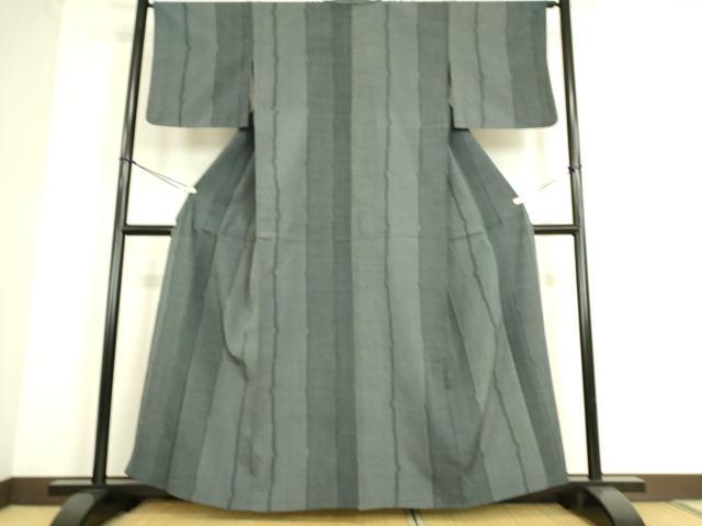 平和屋着物▽本塩沢 単衣 変わり間道 110亀甲 正絹 逸品 DAAS0107az