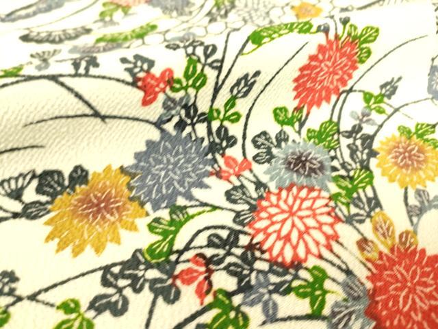 平和屋着物▽上質な小紋 単衣 型染 吉祥花文 正絹 逸品 DAAS0104az