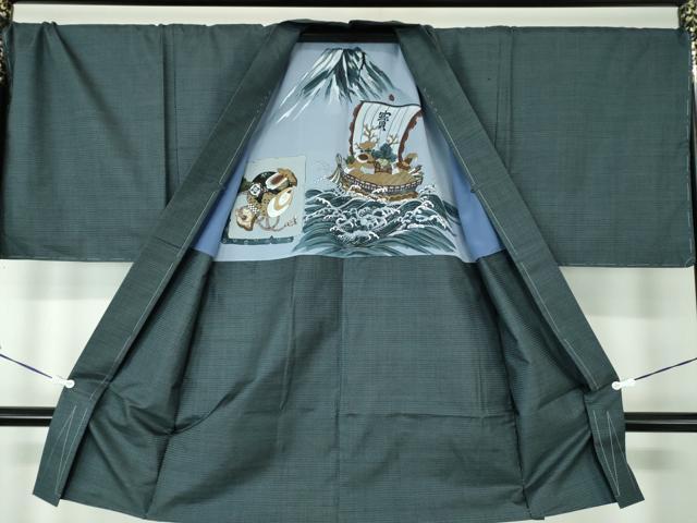 平和屋着物●男性 本場大島紬 アンサンブル キングサイズ 長羽織 100亀甲 総詰め 正絹 逸品 DAAS3087ps