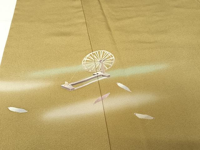 平和屋着物●十日町友禅作家 岡村蒼風 訪問着 糸車 暈し染め 正絹 逸品 AAAT9469np