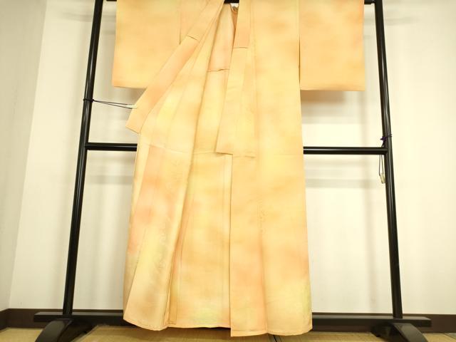 平和屋着物▽上質な小紋 単衣 立波地紋 暈し染め 正絹 逸品 DAAS0172az