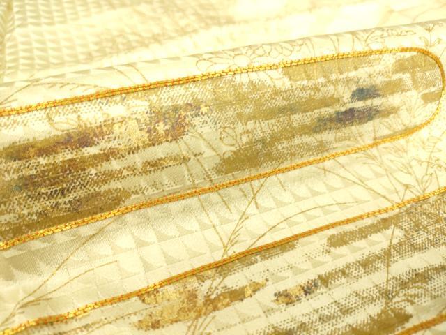 平和屋着物▽訪問着 単衣 駒刺繍 霞花文 金彩 正絹 逸品 DAAS0138az