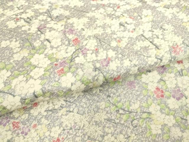 平和屋着物▽上質な小紋 単衣 枝花文 正絹 逸品 DAAS0135az