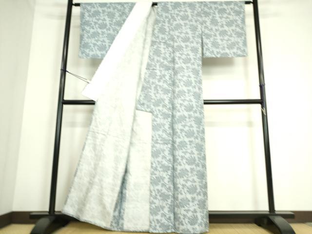平和屋着物▽本場染大島紬 単衣 牡丹唐草文 正絹 逸品 DAAS0147az