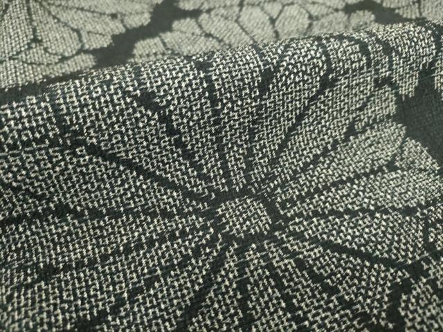 平和屋着物▽本塩沢 単衣 菊尽くし 黒地 正絹 逸品 DAAS0143az