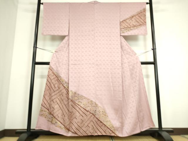平和屋着物▽訪問着 単衣 絞り 花唐草文 金彩 正絹 逸品 未使用 DAAS0155az