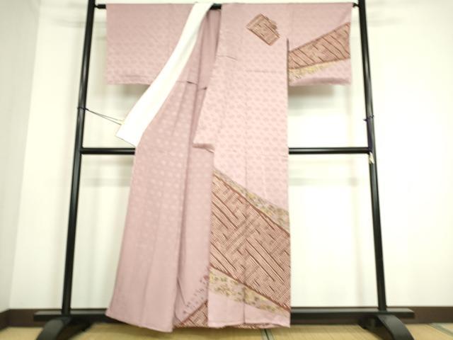 平和屋着物▽訪問着 単衣 絞り 花唐草文 金彩 正絹 逸品 未使用 DAAS0155az