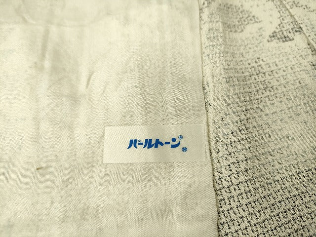 平和屋着物▽本塩沢 単衣 更紗花文 110亀甲 正絹 逸品 DAAS0118az