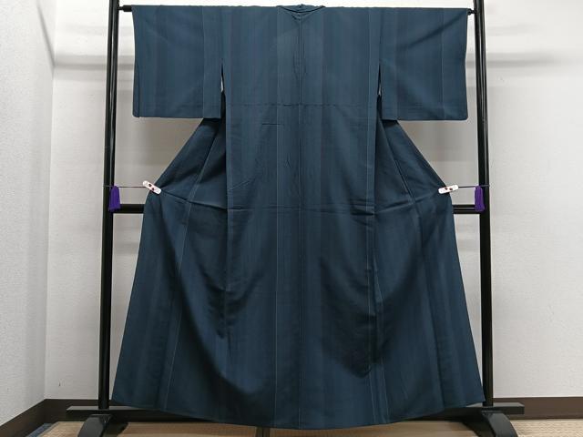 平和屋着物▽上質な小紋 単衣 縞 正絹 逸品 CAAS2484xi