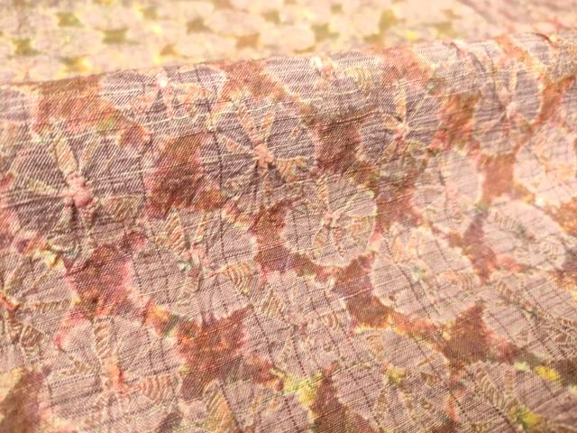 平和屋着物▽上質な小紋 単衣 紬地 蜘蛛絞り 横段文 正絹 逸品 DAAS0293az