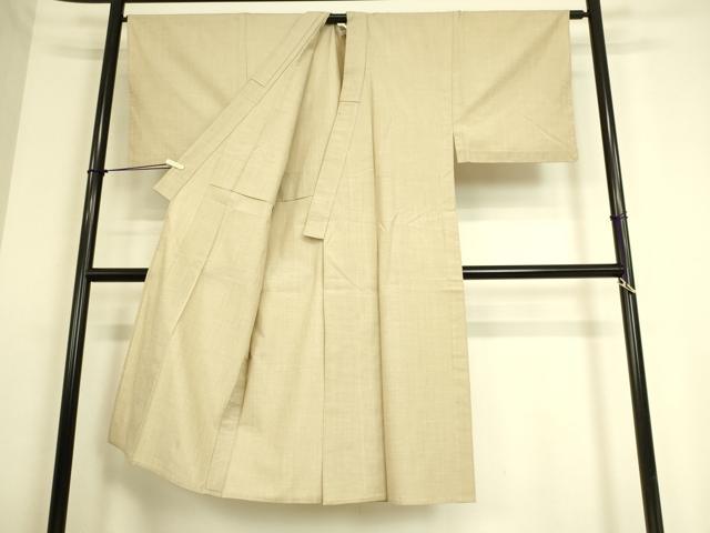 平和屋着物▽男性 紬 単衣 練色 正絹 逸品 DAAS0215az