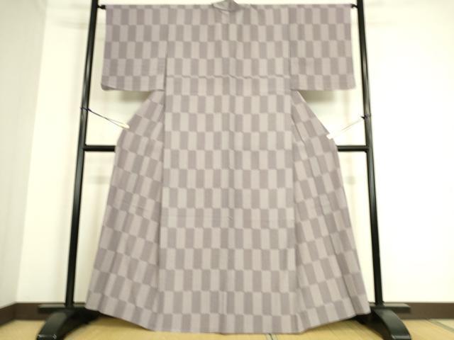 平和屋着物▽江戸小紋 単衣 市松文 洗える着物 DAAS0209az
