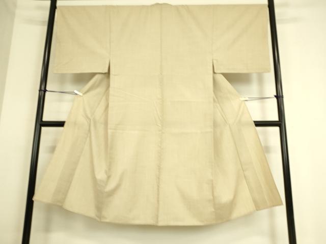 平和屋着物▽男性 紬 単衣 練色 正絹 逸品 DAAS0215az
