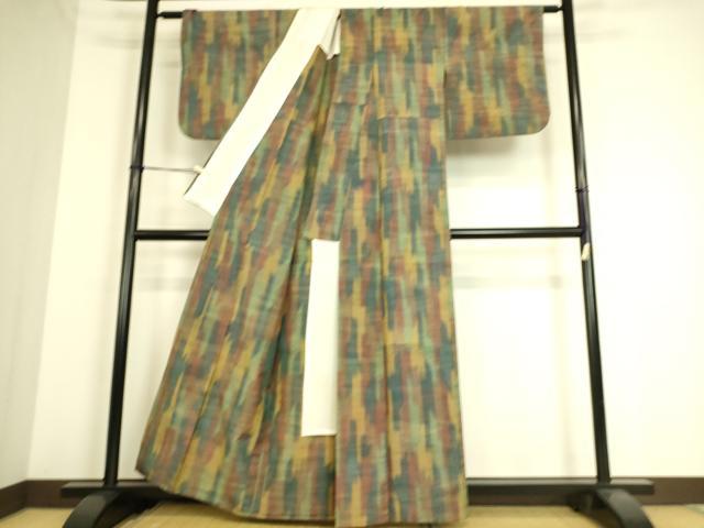 平和屋着物▽上質な紬 単衣 霞文 正絹 逸品 DAAS0236az