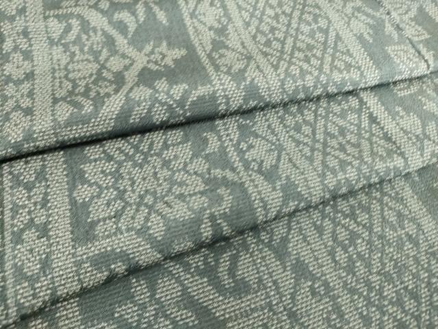 平和屋着物▽本塩沢 単衣 洋花間道 正絹 逸品 DAAS0234az