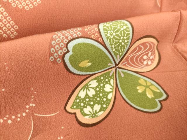 平和屋着物▽小紋 単衣 舞桜文 洗える着物 DAAS0229az