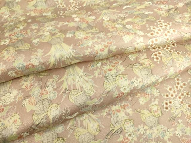 平和屋着物▽上質な小紋 単衣 花籠文 正絹 逸品 DAAS0226az