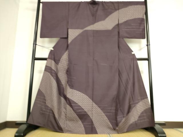 平和屋着物▽上質な紬 単衣 総刺繍 刺し子 吉祥柄 正絹 逸品 DAAS0280az