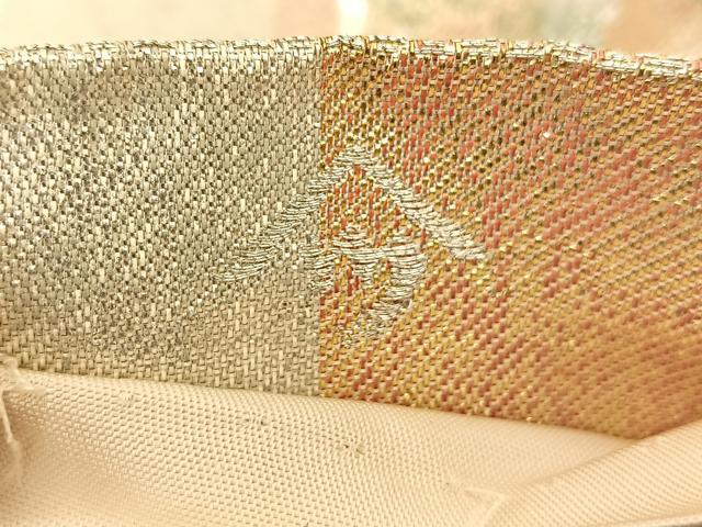平和屋着物◎六通柄袋帯 唐織 花丸文 金銀糸 引箔 正絹 逸品 BAAS9937du