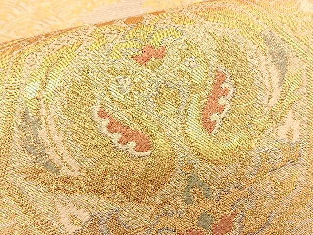 平和屋着物◎六通柄袋帯 鳳凰名物裂 金糸 正絹 逸品 BAAS9941du