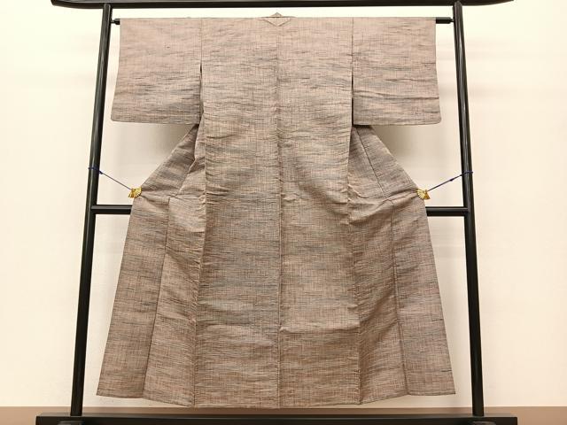 平和屋着物▽上質な紬 単衣 絣文様 正絹 逸品 BAAS8198yc