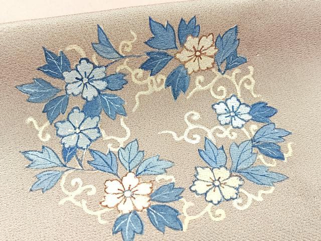 平和屋着物▽訪問着 単衣 手描き 花丸文 正絹 逸品 未使用 BAAT0618yc