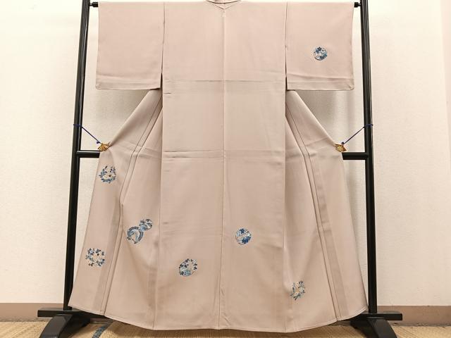 平和屋着物▽訪問着 単衣 手描き 花丸文 正絹 逸品 未使用 BAAT0618yc
