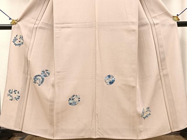 平和屋着物▽訪問着 単衣 手描き 花丸文 正絹 逸品 未使用 BAAT0618yc