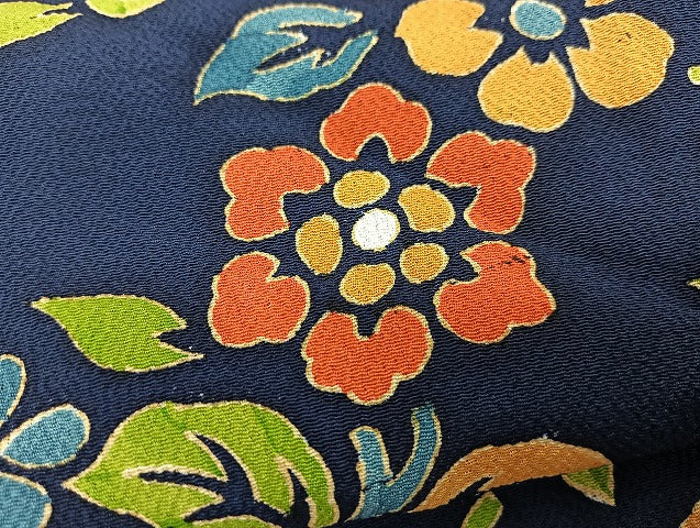 平和屋着物▽上質な小紋 単衣 花唐草文 正絹 逸品 未使用 BAAS8182yc