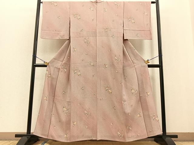 平和屋着物▽上質な小紋 単衣 辻が花 手描き 正絹 逸品 BAAT0426yt