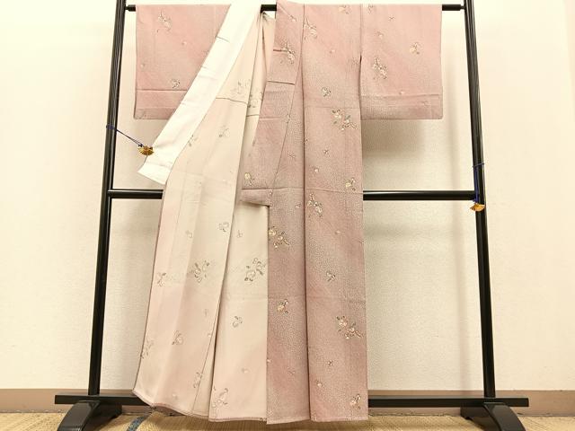 平和屋着物▽上質な小紋 単衣 辻が花 手描き 正絹 逸品 BAAT0426yt